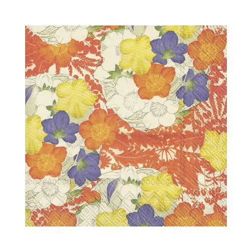 Kimono Flowers Cocktail Serviettes