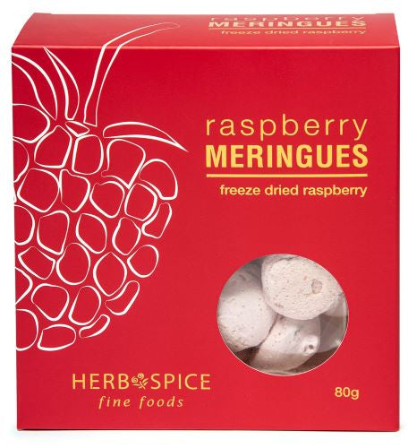 Herb & Spice Mill Raspberry Meringues with freeze dried raspberry