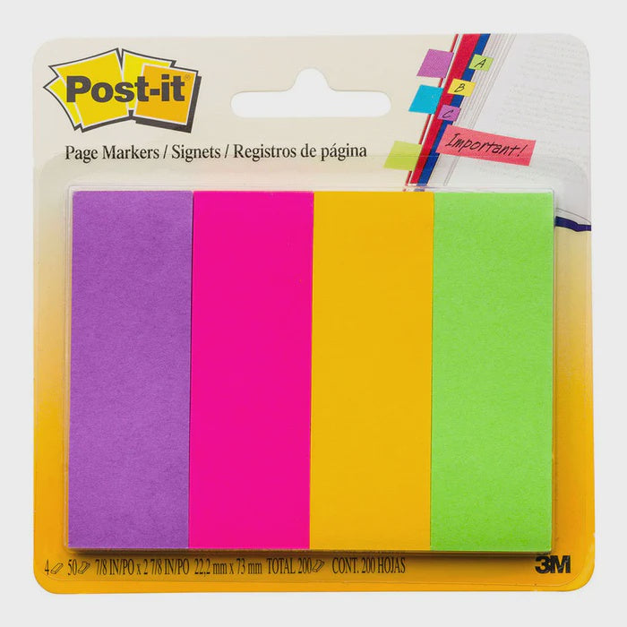 Post It Page Markers / Flags 23 x 73mm x 4 Colours