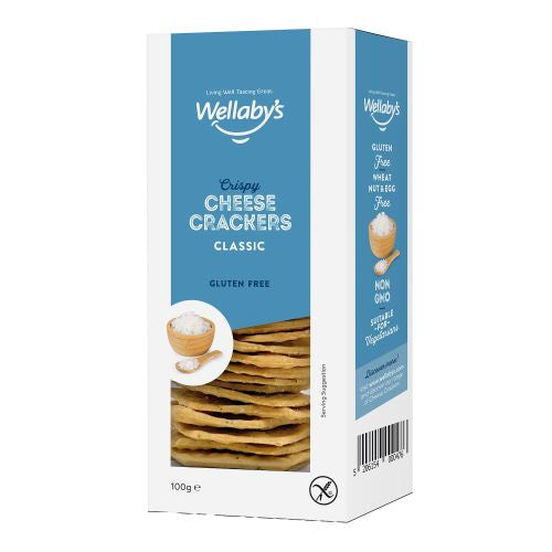 Wellabys GF Crispy Cheese Crackers Classic 100g