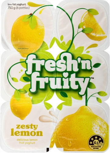 Fresh N Fruity Zesty Lemon Yoghurts 6pk 750g