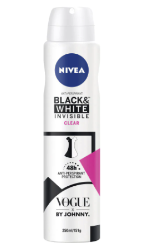 Nivea Invisible Black & White 48H Clear Antiperspirant Aerosol 250ml