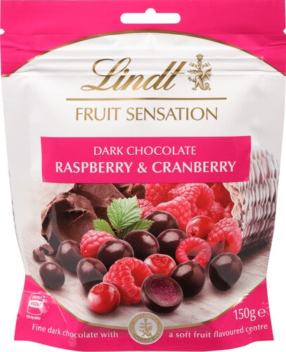 Lindt Fruit Sensation Raspberry & Cranberry Dark Chocolate 150g