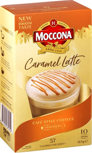 Moccona Cafe Classics Coffee Mix Caramel Latte 10pk 140g