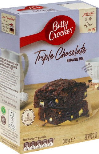 Betty Crocker Triple Chocolate Brownie Mix 500g