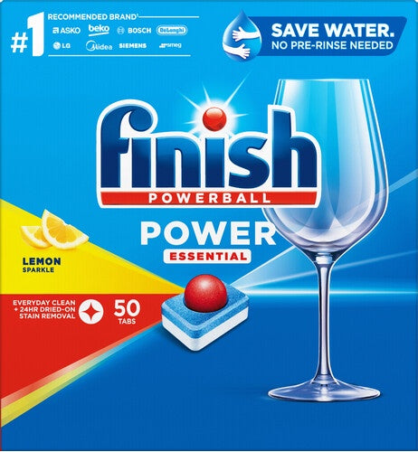 Finish Power Essentials Lemon Dishwasher Tablets 50pk