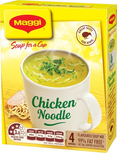 Maggi Soup For A Cup Chicken Noodle 4pk 38g