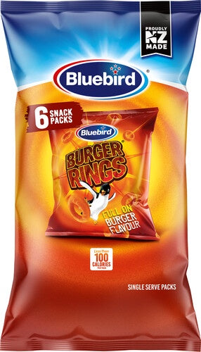 Bluebird Burger Rings Corn Snacks 6pk 108g