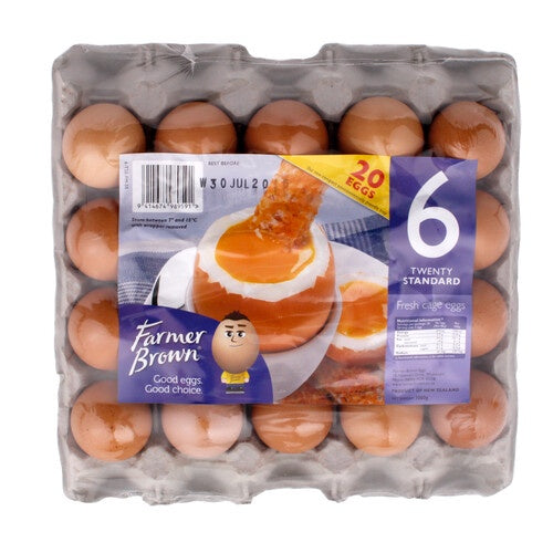 Farmer Brown eggs 6's 20 tray