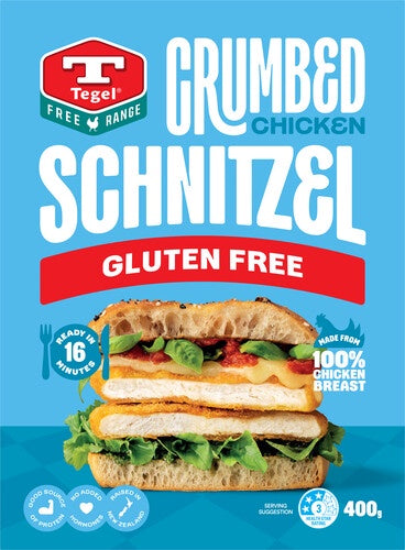 Tegel Frozen Free Range Gluten Free Crumbed Chicken Schnitzel 400g