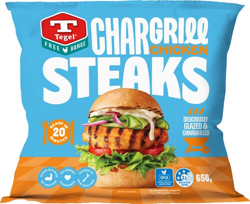 Tegel Frozen Free Range Chargrill Chicken Steaks 650g