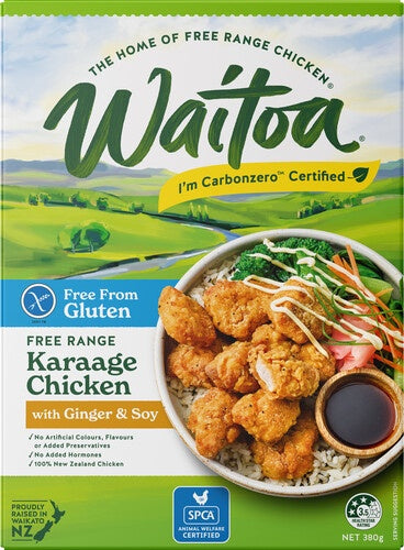 Waitoa Gluten Free Karaage Chicken  With Ginger & Soy 380g