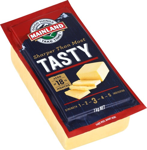 Mainland Tasty Cheddar Cheese Block 1kg