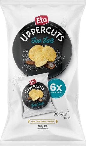 Eta Uppercuts Sea Salt Multipack Potato Chips 6pk x 108g