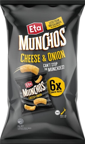 Eta Munchos Cheese & Onion Snack Packs 6pk 84g