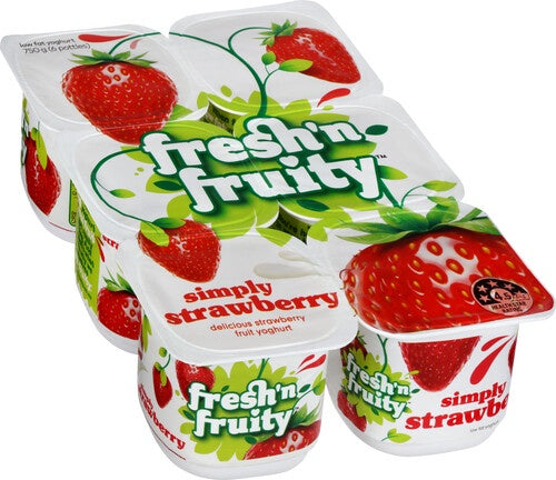 Fresh N Fruity Simply Strawberry Yoghurts 6pk 750g