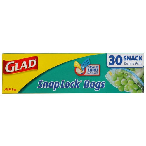 Glad Snaplock Snack Bags 30pk 15cm x 9cm
