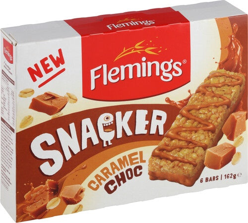Flemings Snacker Caramel Choc Muesli Bars 6pk 162g
