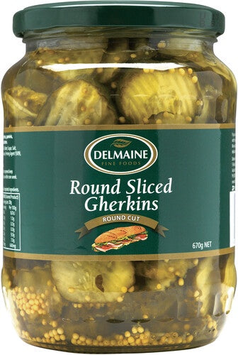 Delmaine Round Sliced Gherkins 670g