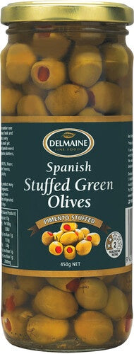 Delmaine Stuffed Green Olives 450g