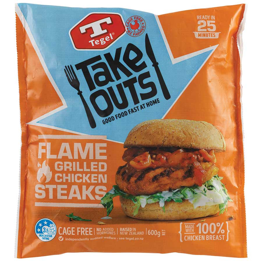 Tegel Take Outs Flame Grilled Original Chicken Steaks 600g