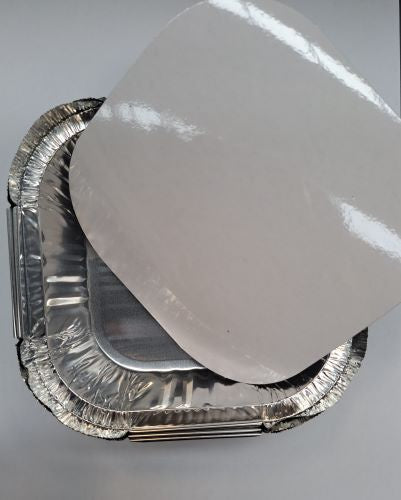 340ml Tin Foil Dish with Lid 10pk 15x15cm