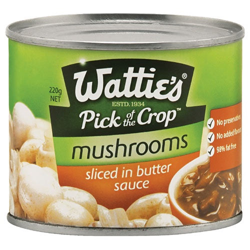 Watties Mushrooms in butter sauce 220g