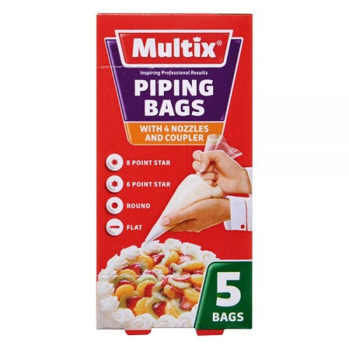 Multix Piping Bags 5 Bags & 3 Nozzles