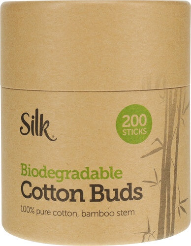 Silk Biodegradable Bamboo Stemmed Cotton Buds 200pk
