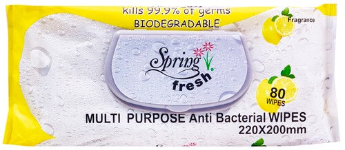 Spring Fresh Multipurpose Wipes Lemon 80pk