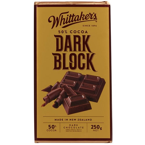 Whittakers Dark Chocolate Block 50% Cocoa 250gm