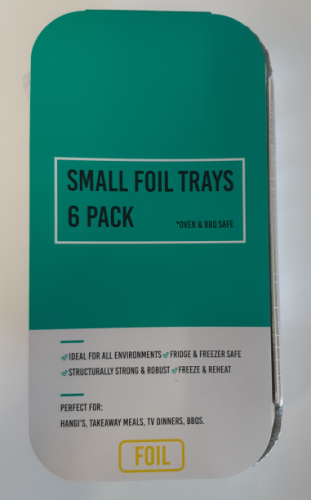 Foil Tray Small with Lid 6 Pack