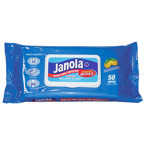 Janola Antibacterial Lemon Fresh Household Wipes 50pk