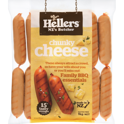 Hellers Chunky Cheese Sausages 1kg