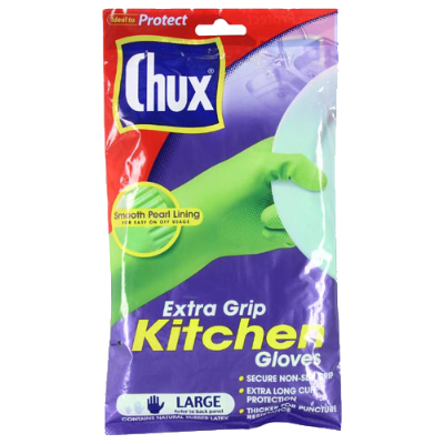 Chux Extra Grip Kitchen Reusable Large Gloves 1pk