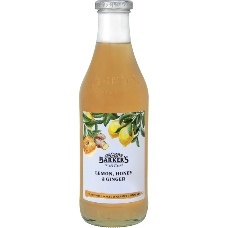 Barkers Premium Lemon, Honey & Ginger Syrup 710ml