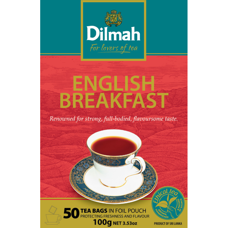 Dilmah Specialty English Breakfast Tagless Tea Bags 50pk