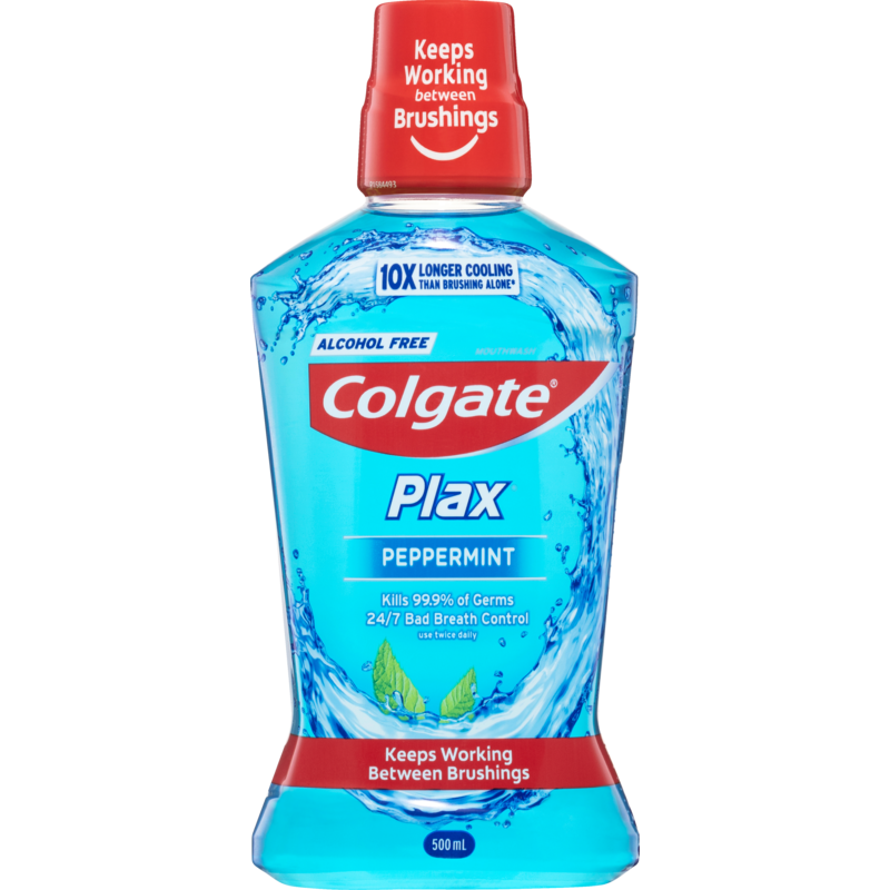 Colgate Plax Peppermint Alcohol Free Mouthwash 500ml