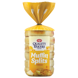 Quality Bakers Muffin Splits Cheese 6pkt