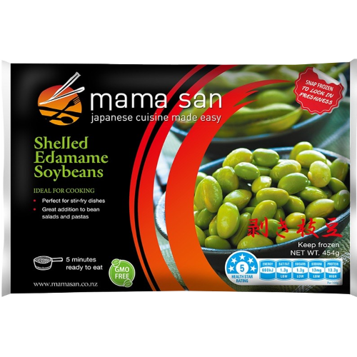 Mama San Shelled Edamame Beans 454g
