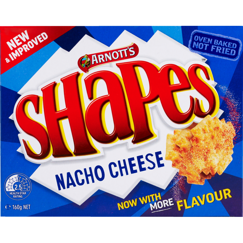 Arnotts Shapes Nacho Cheese Biscuits 160g