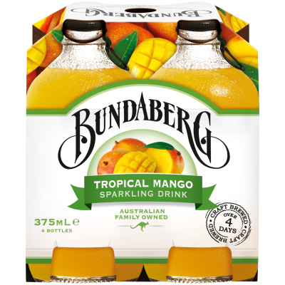 Bundaberg Tropical Mango Sparkling Drink 4pk x 375ml