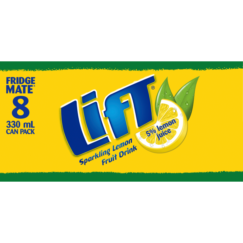Lift Lemon Soft Drink Cans 8pk x 330ml