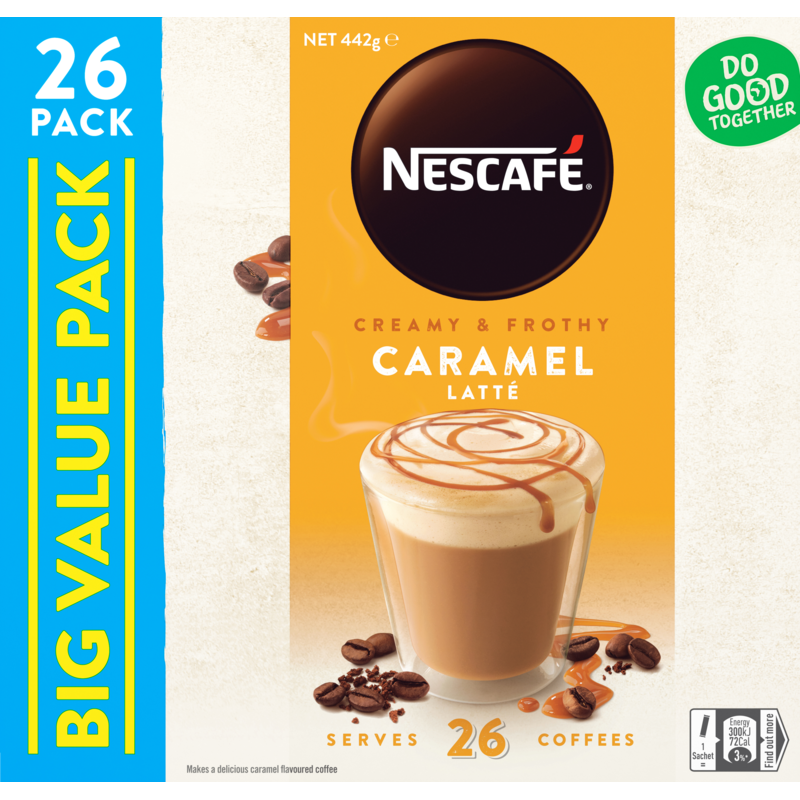 Nescafe Caramel Latte Coffee Sachets 26pk