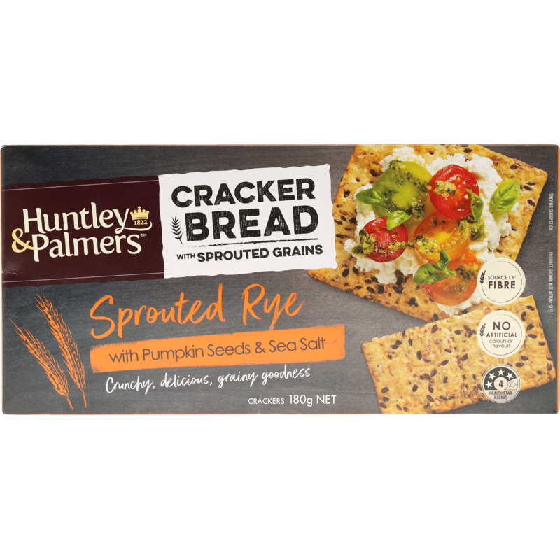 Huntley & Palmers Sprouted Rye Cracker Bread Crackers 180g