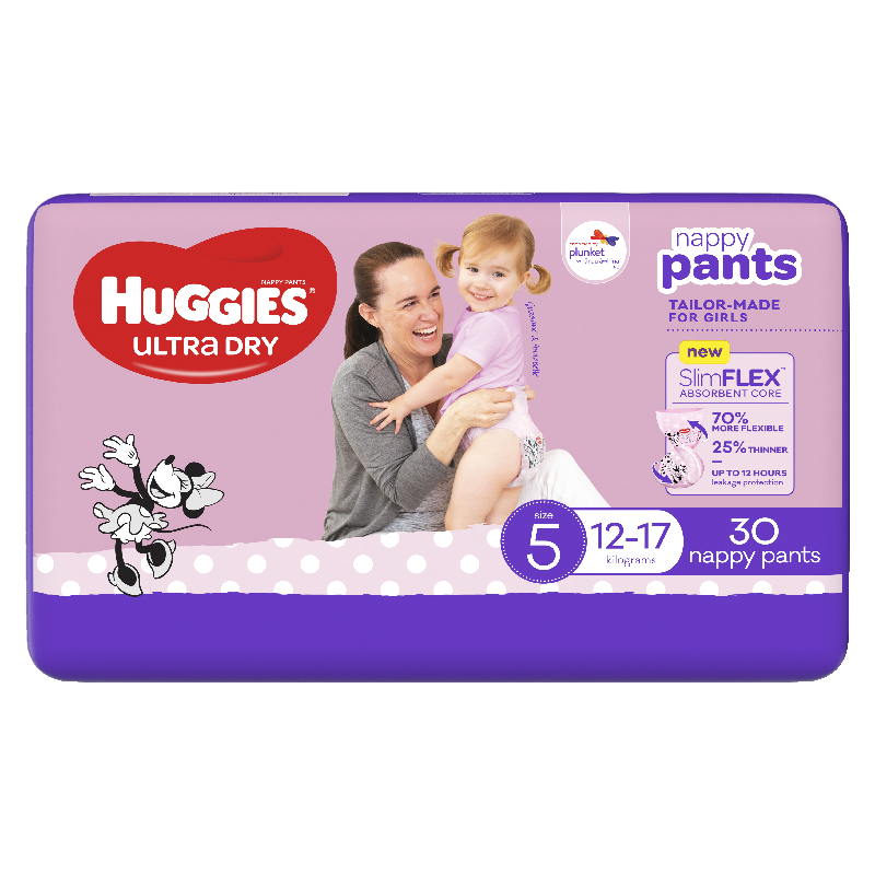 Huggies Ultra Dry Toddler Girl Size 5 Nappy Pants 30pk