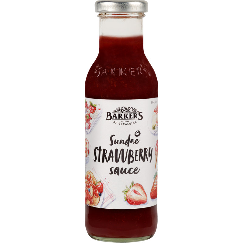 Barkers Dessert Sauce Strawberry 335gm