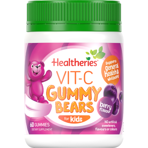 Healtheries Berry Flavour Vit C Gummy Bears For Kids 60pk