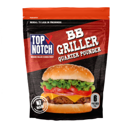 Top Notch Quarter Pounder Beef Burger Griller Patties 6pk 113g