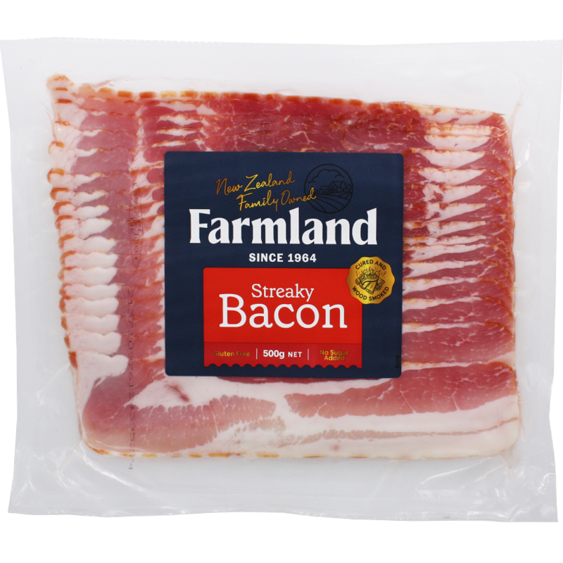 Farmland Raw Streaky Bacon 500g